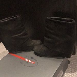 Authentic Black leather Prada boots